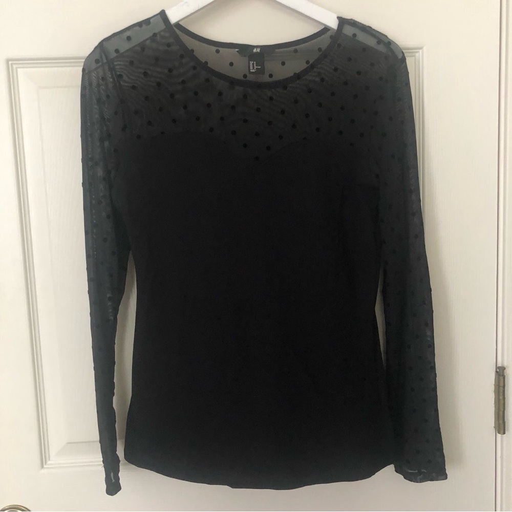 H&M Sheer Polka Dot Top